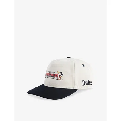 Duke & Dexter Mens Cream Duke + Dexter X Disney Mickey Mouse Cotton-twill Cap In White