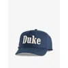 Duke & Dexter Mens Navy Ripstop Logo-embroidered Cotton Cap