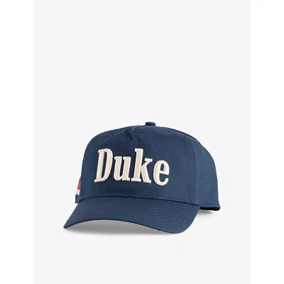 Duke & Dexter Mens Navy Ripstop Logo-embroidered Cotton Cap