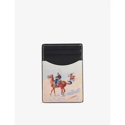Duke & Dexter Mens Multi Guard Graphic-pattern Leather Card Holder