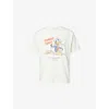 Duke & Dexter Mens  Duke + Dexter X Disney Donald Duck Crewneck Cotton-jersey T-shirt In White