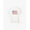 Duke & Dexter Mens White American Flag Crewneck Cotton-jersey T-shirt Xl In White