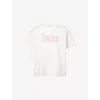 Duke & Dexter Mens White Chainstitch Crewneck Cotton-jersey T-shirt In White