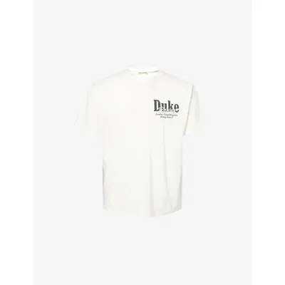 Duke & Dexter Mens White Dr Grey Pit Brand-print Cotton-jersey T-shirt Xxl