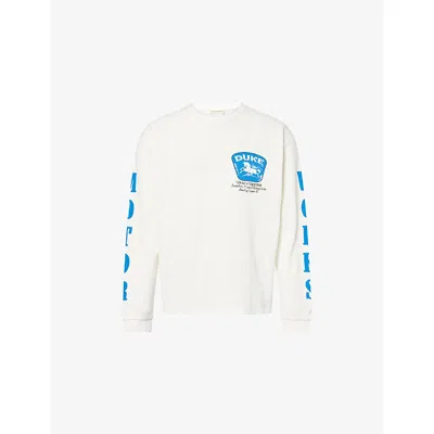 Duke & Dexter Mens White Dr Sponsors Vintage Waffle Cotton-jersey T-shirt In Multi