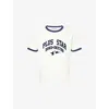 Duke + Dexter Plus Star Flock Printed Ringer Tee In White