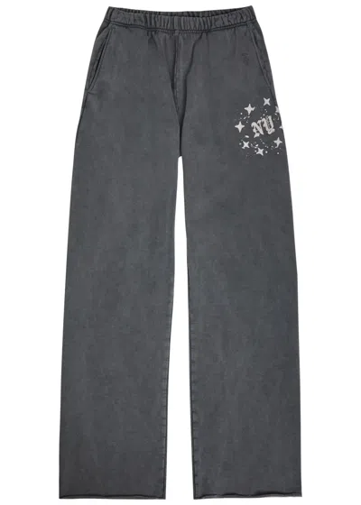 Duke And Dexter Ny Paint Splatter Print Cotton Sweatpants In Gray
