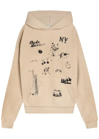 Duke And Dexter Sketch Printed Cotton Sweatshirt In Neutral