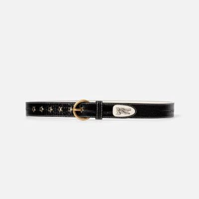 Duke & Dexter Unisex Elli Black Croc Belt