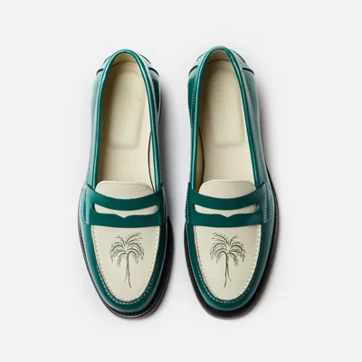 Duke & Dexter Women's Wilde Forest Palm Tree Penny Loafer - Women's