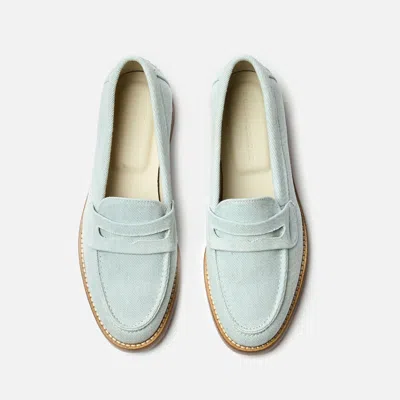 Duke & Dexter Women's Wilde Washed Blue Denim Penny Loafer - Women's