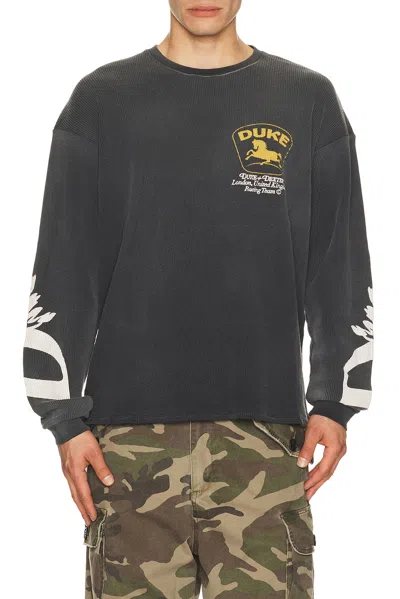 Duke + Dexter Dr3 Sponsors Waffle Long Sleeve Tee In Black