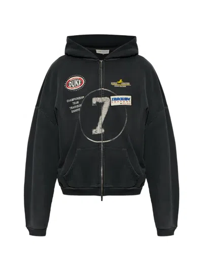 Duke + Dexter Dr4 Eat Dirt Graphic-print Zip-up Hoodie In Green
