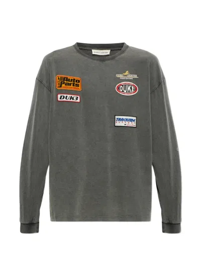Duke + Dexter Dr4 Patch-detail Long-sleeve T-shirt In Brown