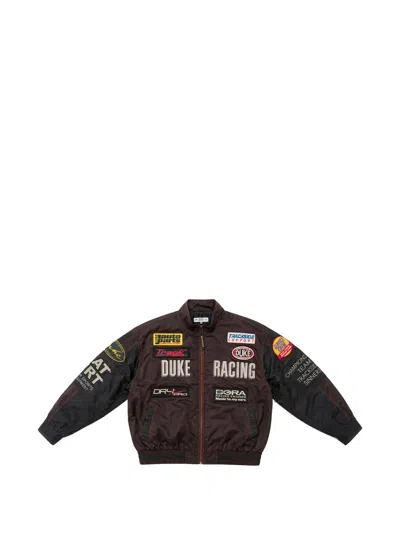 Duke + Dexter Dr4 Trackside Bomberjacke Mit Patch In Neutral