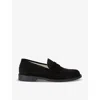 Duke & Dexter Mens Black Wilde Suede Penny Loafers Eur 45 / 11 Uk In Black