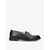 Duke & Dexter Wilde Moulin-print Leather Loafers In Black/comb