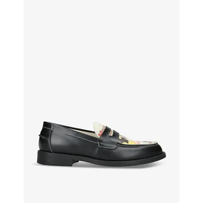 Duke & Dexter Wilde Moulin-print Leather Loafers In Black/comb