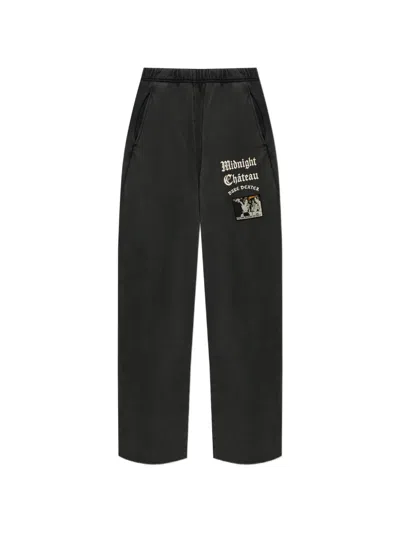 Duke + Dexter Graphic-print Patch-detail Trousers In Black