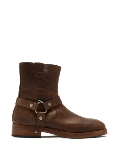 Duke + Dexter Harley Distressed Biker Boots In Multi
