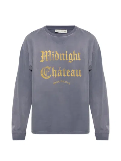 Duke + Dexter Logo-print Long-sleeve T-shirt In Gray