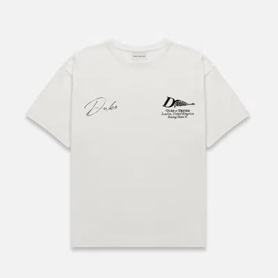 Duke & Dexter Men's Dr1 Signature Racing Vintage White T-shirt