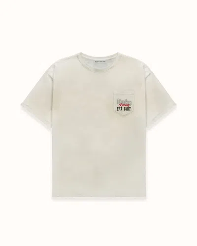 Duke + Dexter Men's Dr4 Eat Dirt Smoke White Pocket T-shirt