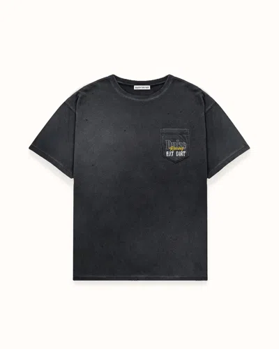 Duke + Dexter Men's Dr4 Eat Dirt Washed Black Pocket T-shirt