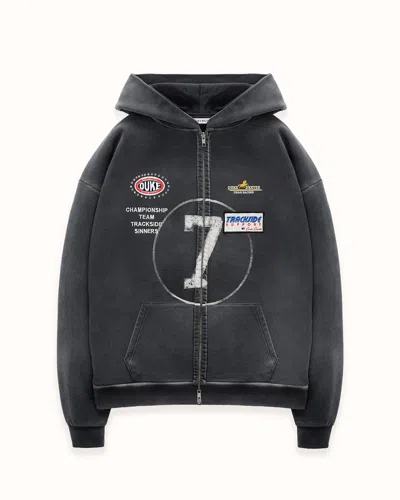 Duke + Dexter Men's Dr4 Eat Dirt Washed Black Zip Hoodie