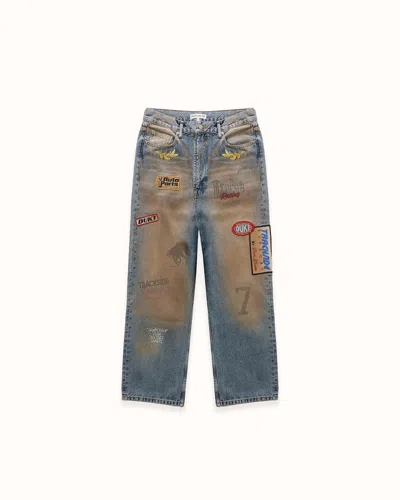 Duke + Dexter Men's Dr4 Trackside Washed Denim Blue Jeans