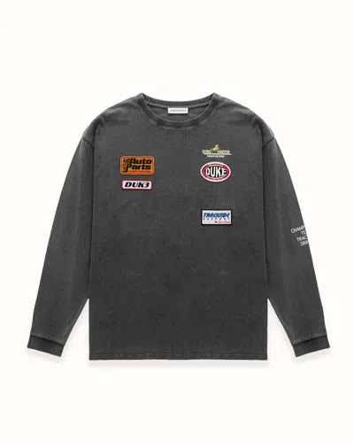 Duke + Dexter Men's Dr4 Washed Black Track Long Sleeve Top