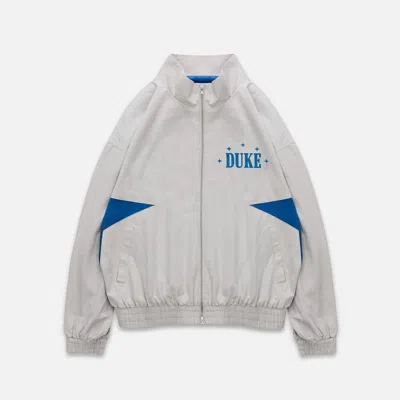 Duke & Dexter Men's Duke Plu Grey + Blue Track Jacket