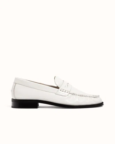Duke + Dexter Men's Ezra White Patent Ruched Loafer - Men's