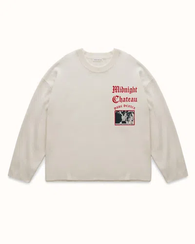 Duke + Dexter Men's Mc It's The Place To Go Cream Knitted Crewneck In White