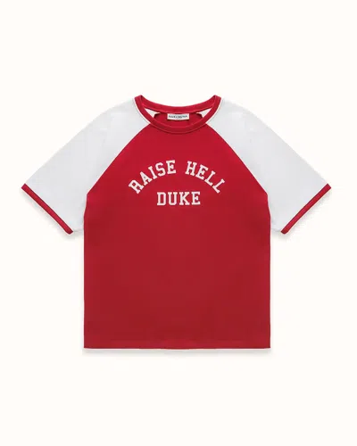 Duke + Dexter Men's Mc Raise Hell Cherry Red + Vintage White College T-shirt