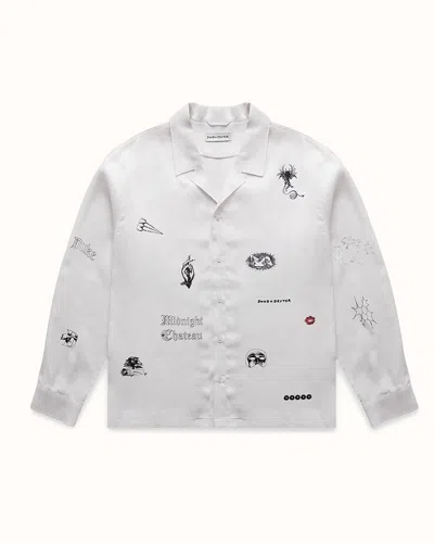 Duke + Dexter Men's Mc Sketch Vintage White Shirt In Pattern