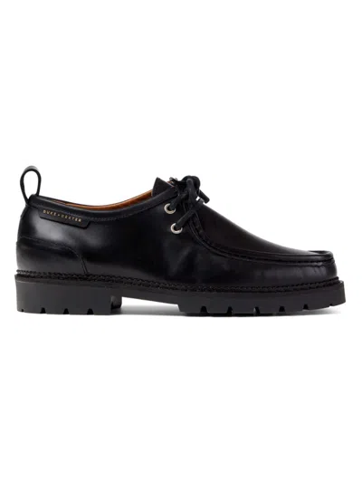 Duke & Dexter Men's Moby Crimped Leather Low-top Boots In Black