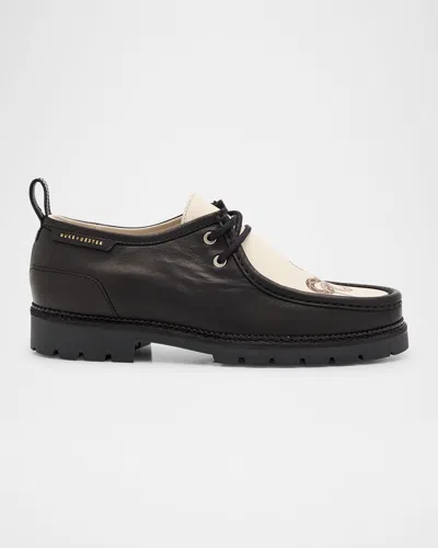 Duke & Dexter Men's Moby Snake-print Leather Chukka Boots In Black Print