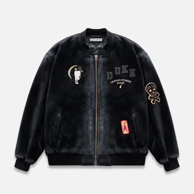 Duke + Dexter Men's Pd Ucky 7 Sunfade Back Souvenir Jacket In Black