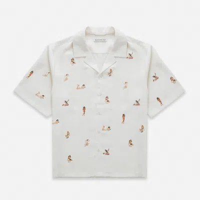 Duke + Dexter Men's Pin Up Antique White Short Sleeve Shirt