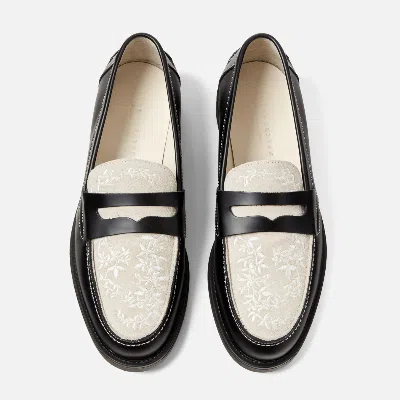 Duke Dexter Men's Wilde Black White Vine Penny Loafer Men's