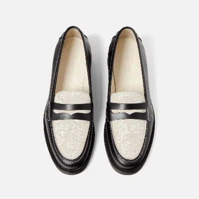 Duke & Dexter Men's Wilde Black + White Vine Penny Loafer - Women's In Black/white