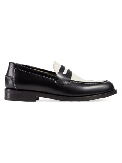 Duke & Dexter Men's Wilde Penny Loafers In Black White