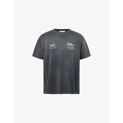Duke + Dexter Mens Alpine Formula One Logo Cotton T-shirt Washed Black