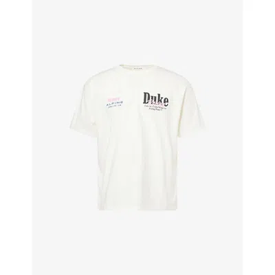 Duke + Dexter Mens Alpine Formula One Logo Cotton T-shirt White