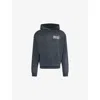 Duke & Dexter Mens Brand-print Kangaroo-pocket Cotton-jersey Hoody Black In Black