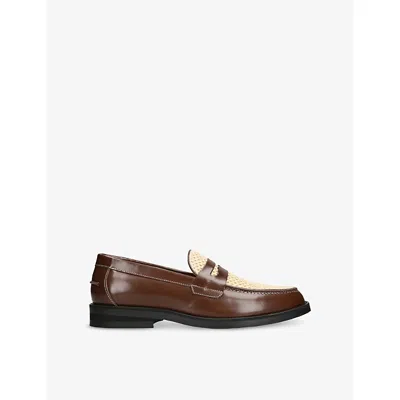 Duke & Dexter Mens Brown/oth Wilde Rattan And Leather Loafers Eur 41 / 7 Uk