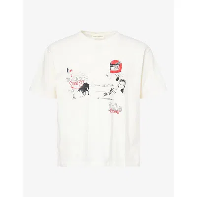 Duke + Dexter Mens Duke & Dexter Mc Smoke Graphic-print Cotton T-shirt In White