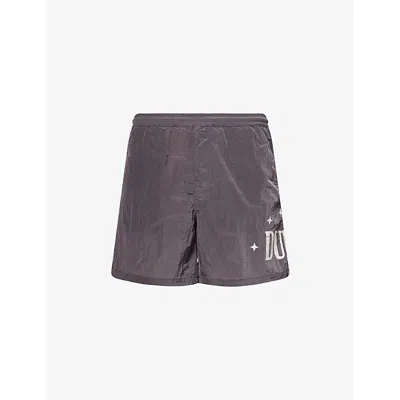 Duke & Dexter Mens Tech Brand-print Woven Shorts Grey
