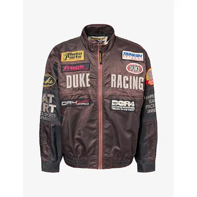 Duke + Dexter Mens Mauve Dr4 Trackside Vintage Embroidered Woven Jacket Xl